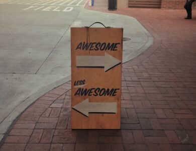 yellow Awesome-printed signage