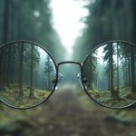 ai generated, glasses, vision, clarity, perspective, focus, nature, sharp, lenses, eyewear, street, outdoors, environment, forest, trees, woods