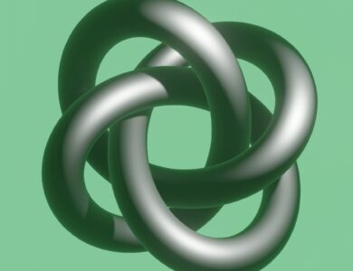 a 3d image of a knot on a green background