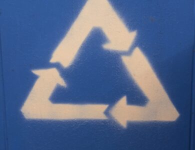 blue and white letter m