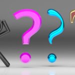 A person standing in front of a group of question marks